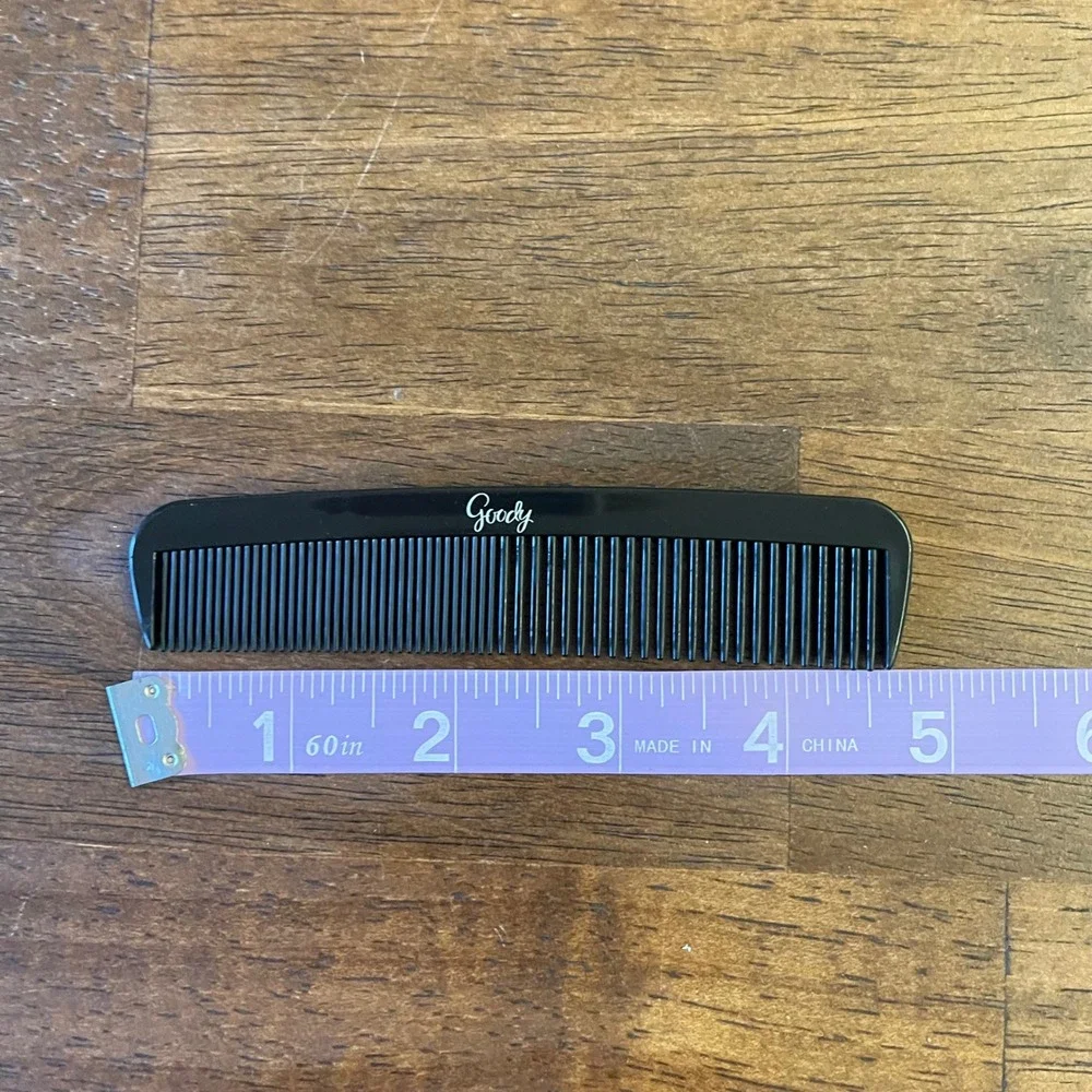 Vintage black goody Plastic Hair Comb USA Wide Purse Pocket Unbreakable NEW‎